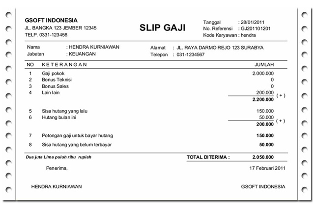 cara buat payslip sendiri